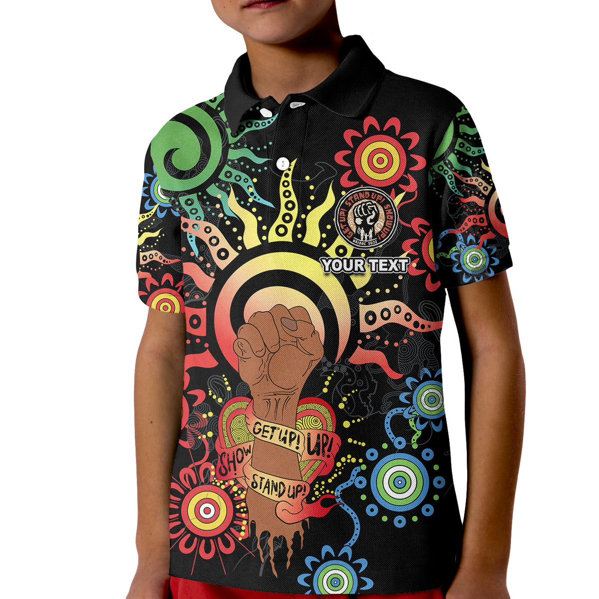 custom-personalised-naidoc-week-2022-polo-shirt-kid-lets-fight-together