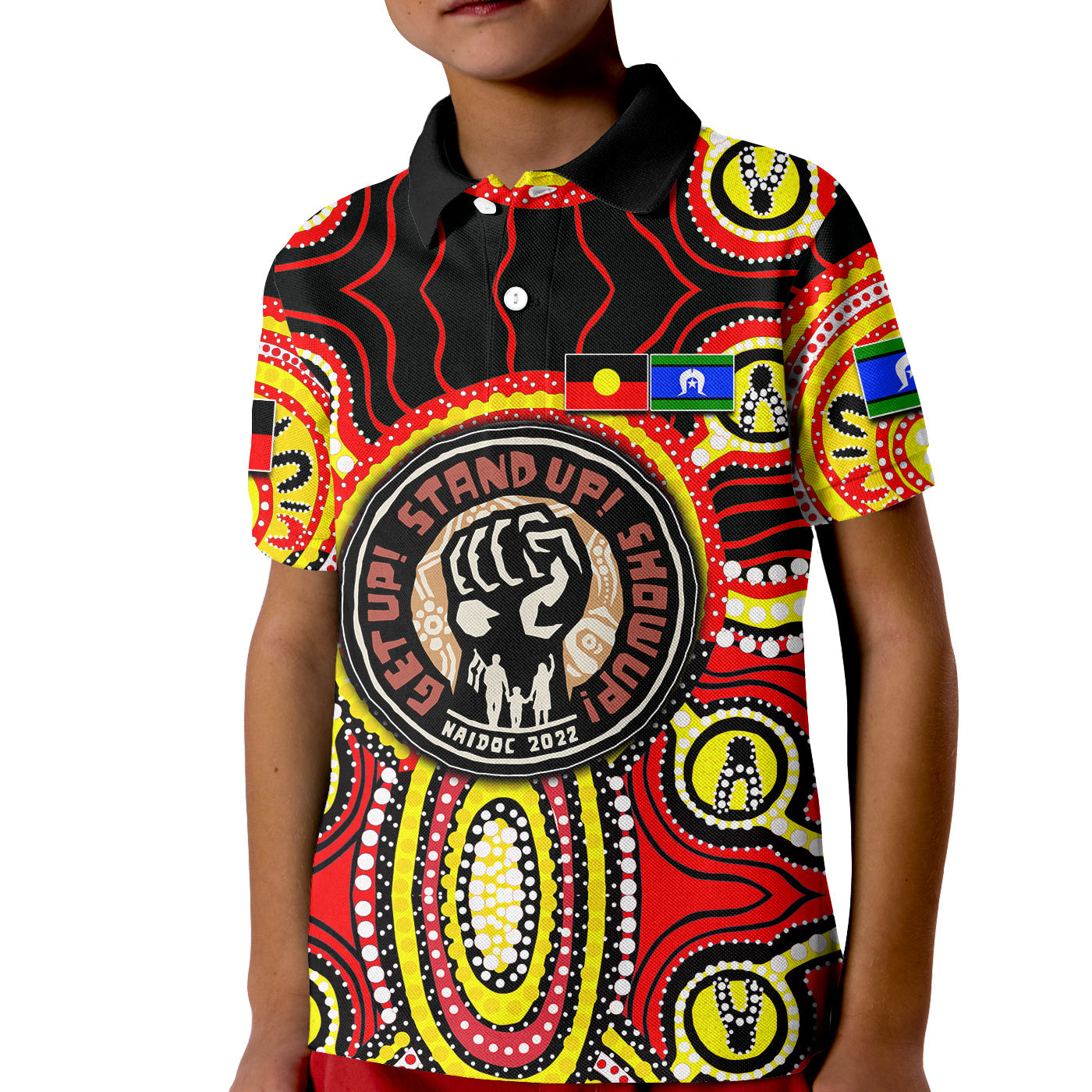 custom-personalisednaidoc-week-2022-polo-shirt-kid-dot-aboriginal-no-2