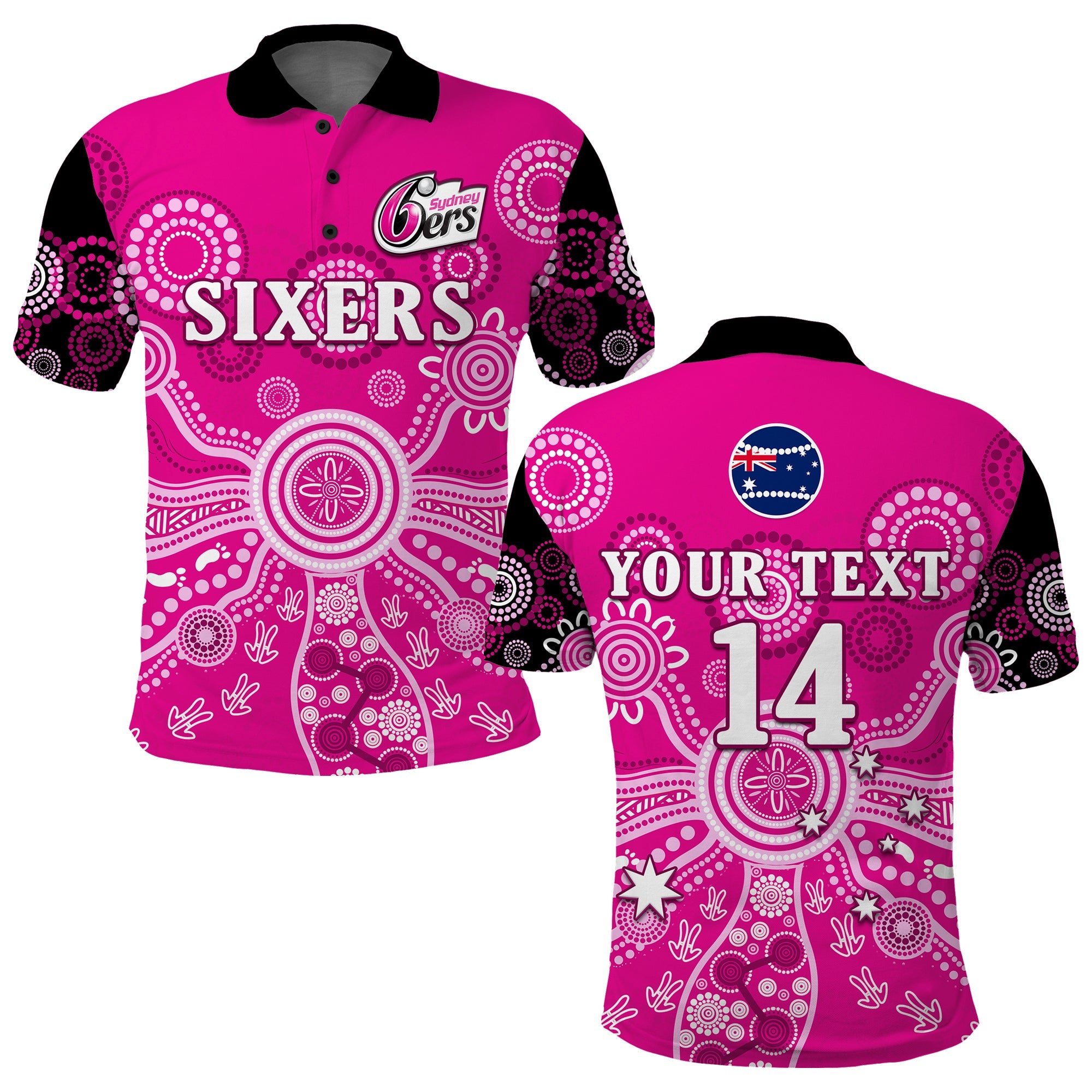 custom-text-and-number-sydney-sixers-polo-shirt-cricket-indigenous-australian-art-ver01