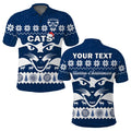 custom-personalised-cats-football-christmas-polo-shirt-geelong-aboriginal-painting