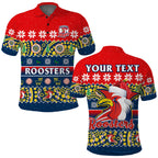 custom-personalised-sydney-roosters-christmas-polo-shirt-easts-aboriginal-art-merry-xmas