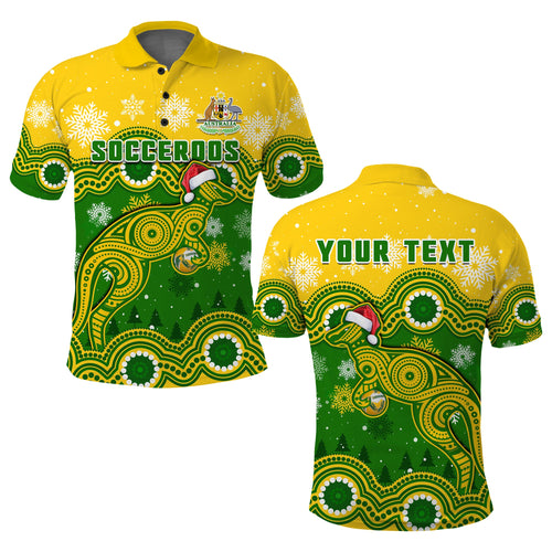 custom-personalised-australia-soccer-christmas-polo-shirt-socceroos-indigenous-kangaroo