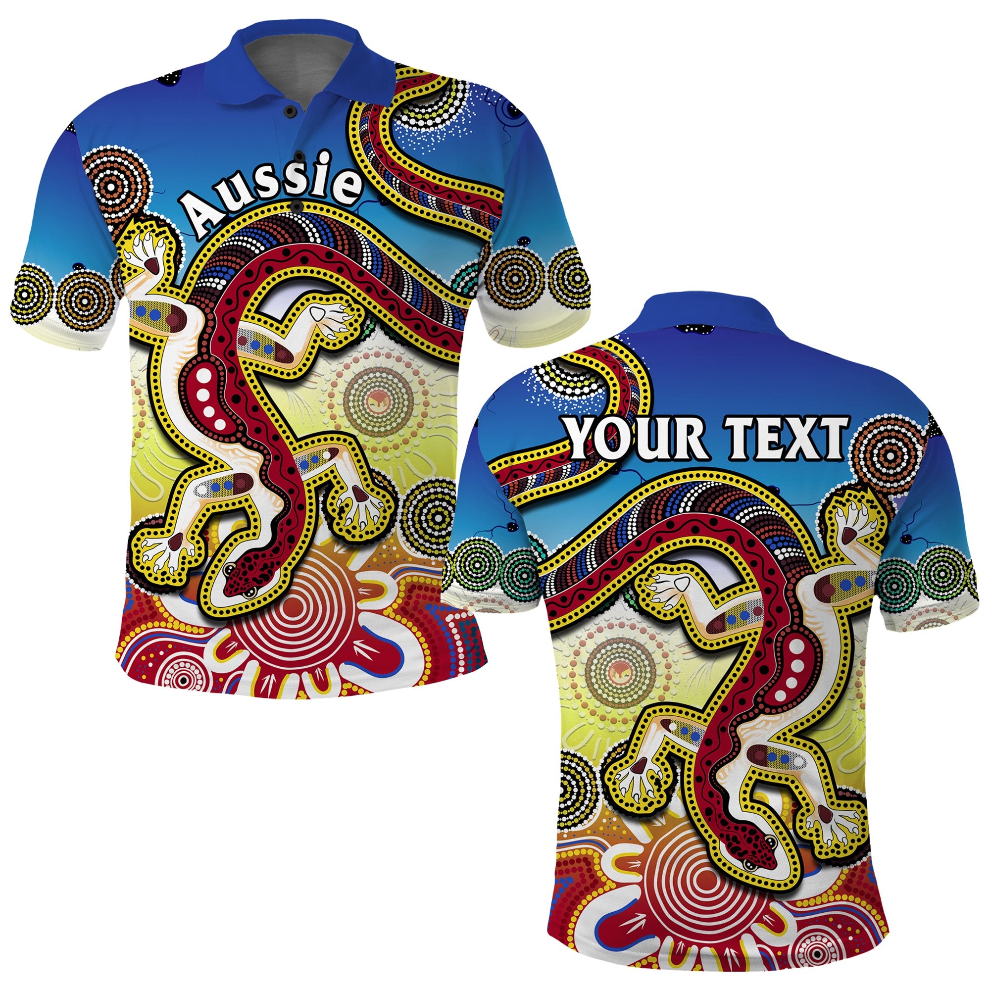 custom-personalised-australia-polo-shirt-indigenous-red-lizard-love-aussie-artsy