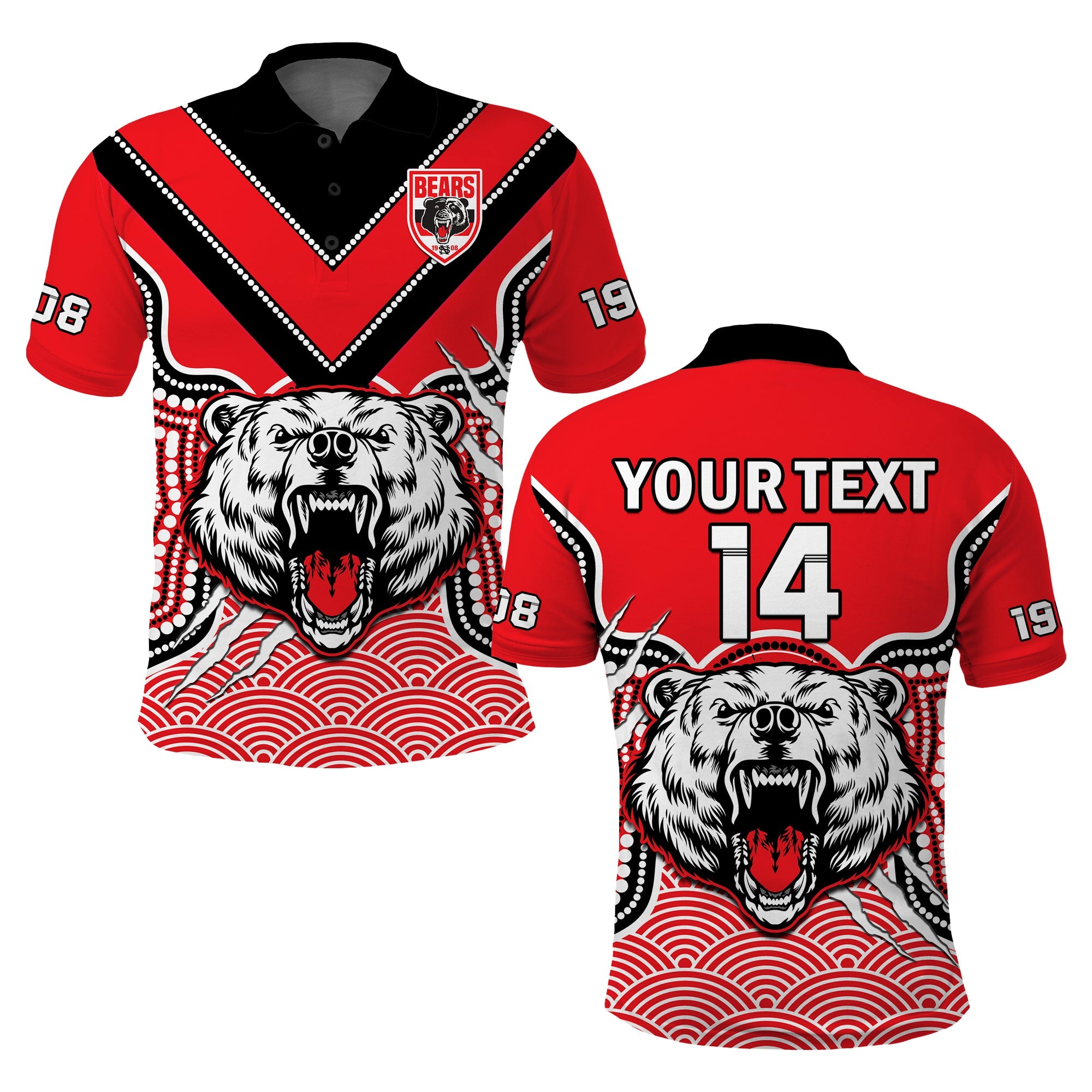 custom-text-and-number-north-sydney-rugby-polo-shirt-bears-1908-indigenous-pattern