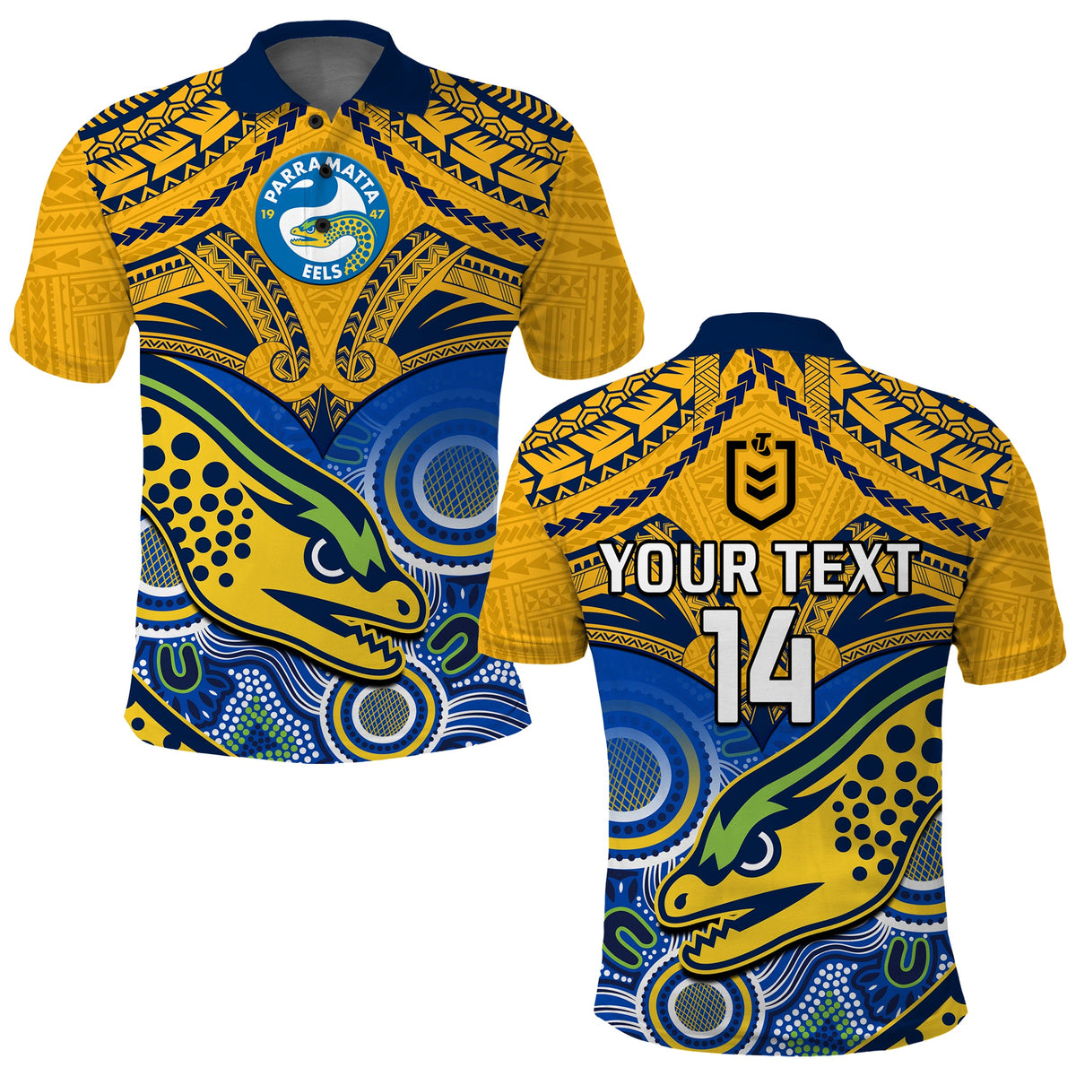 custom-text-and-number-parramatta-rugby-2023-polo-shirt-go-eels-polynesian-mix-indigenous-art