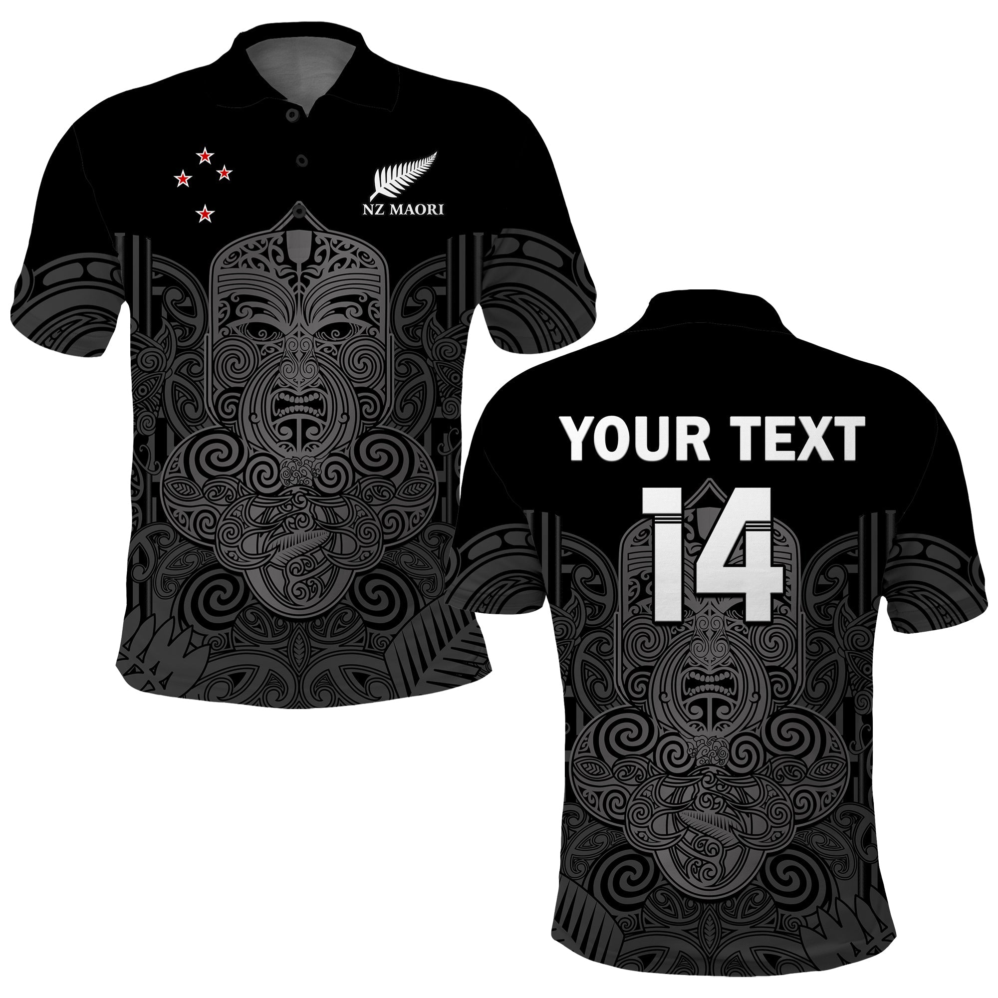 custom-text-and-number-new-zealand-tiki-rugby-polo-shirt-nz-maori-koru-pattern-ver01