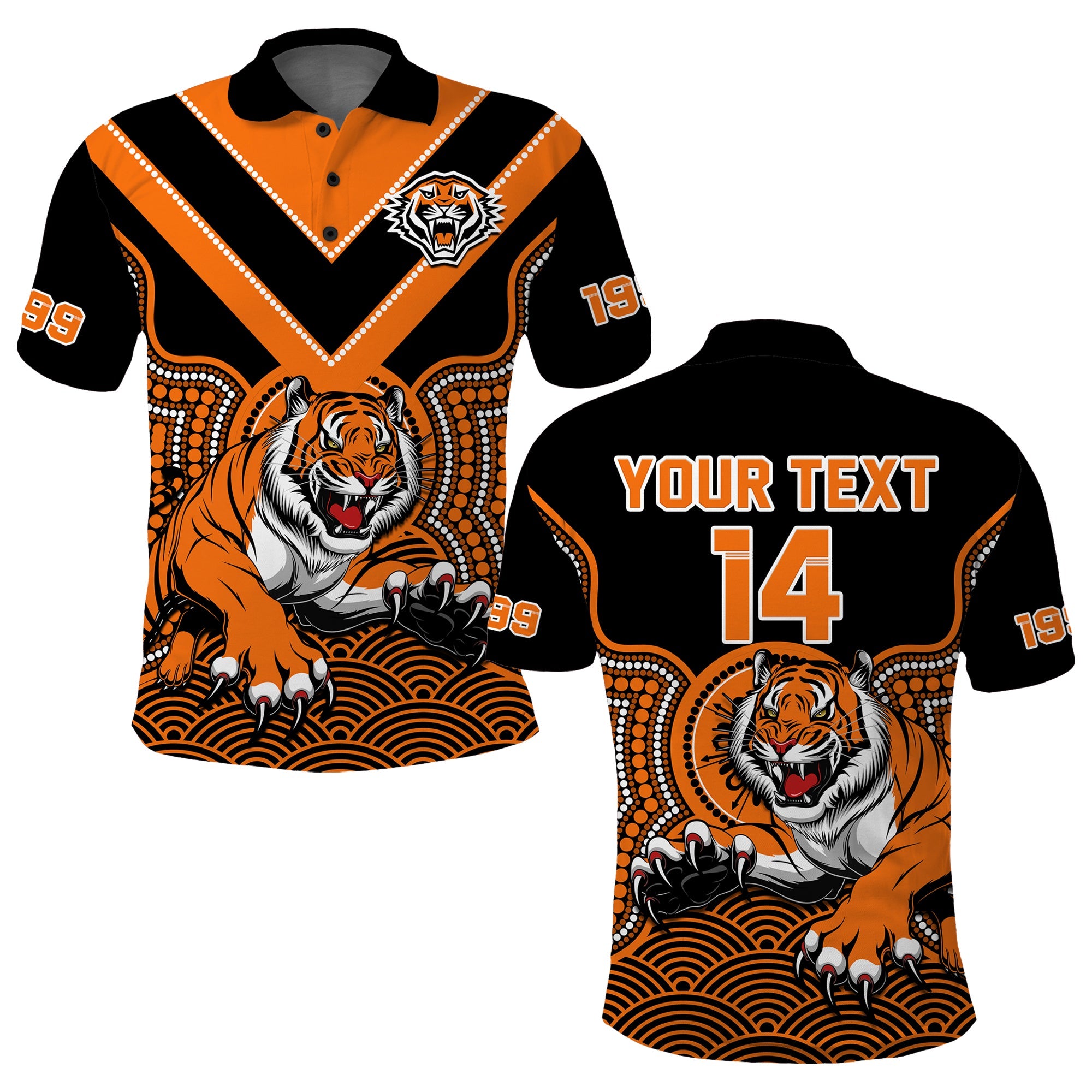 custom-text-and-number-wests-tigers-rugby-polo-shirt-indigenous-black-artsy