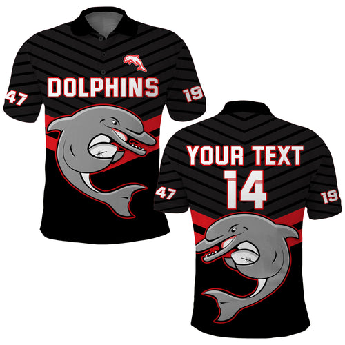Custom Text And Number Dolphins Rugby Polo Shirt Sporty Style Ver.03 LT14