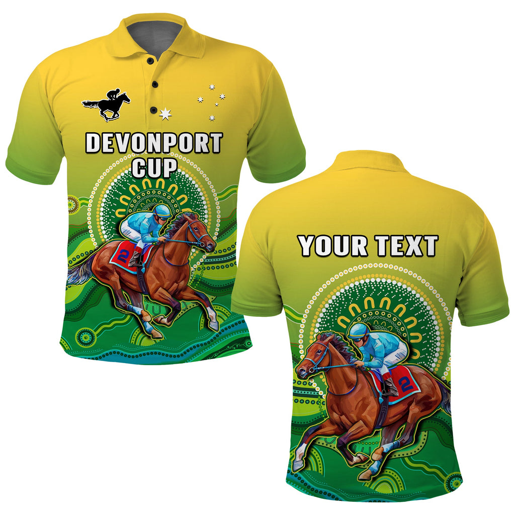 custom-personalised-australia-devonport-cup-2023-polo-shirt-horse-racing-indigenous-art
