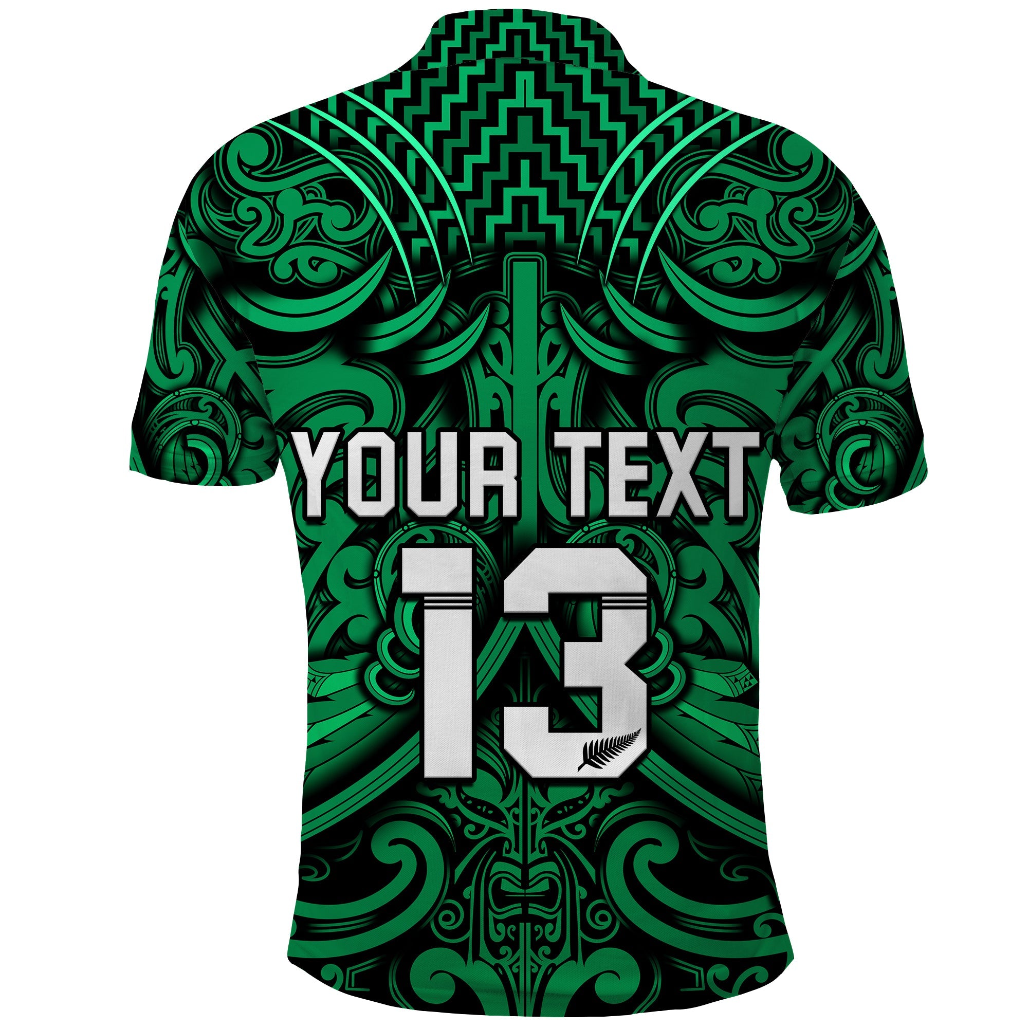 custom-text-and-number-new-zealand-silver-fern-rugby-polo-shirt-all-black-green-nz-maori-pattern