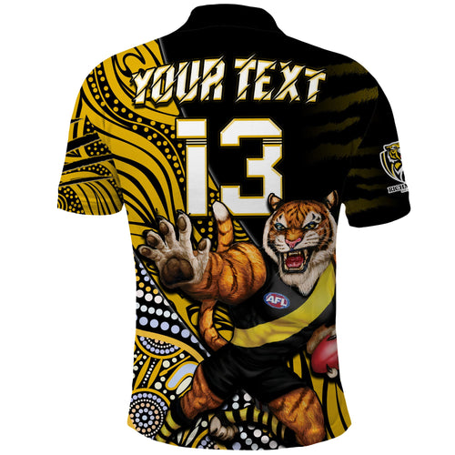 custom-text-and-number-richmond-football-polo-shirt-aboriginal-go-the-tigers-mascot
