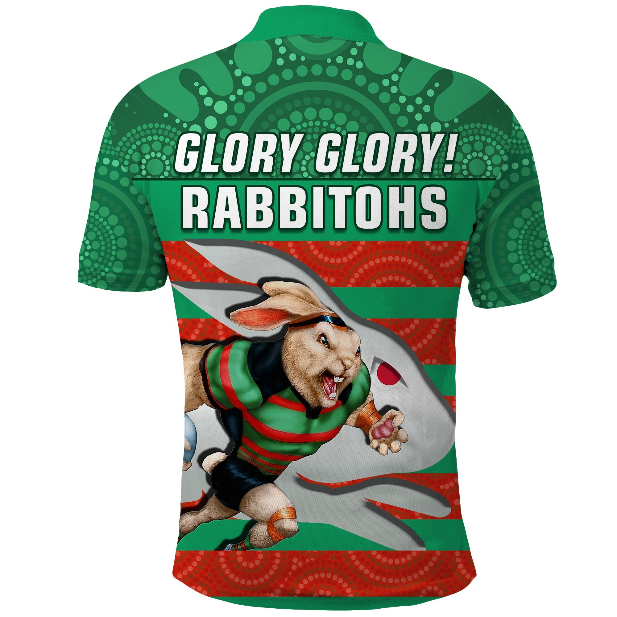 rabbitohs-rugby-polo-shirt-aboriginal-dot-painting-glory-glory-sporty-style