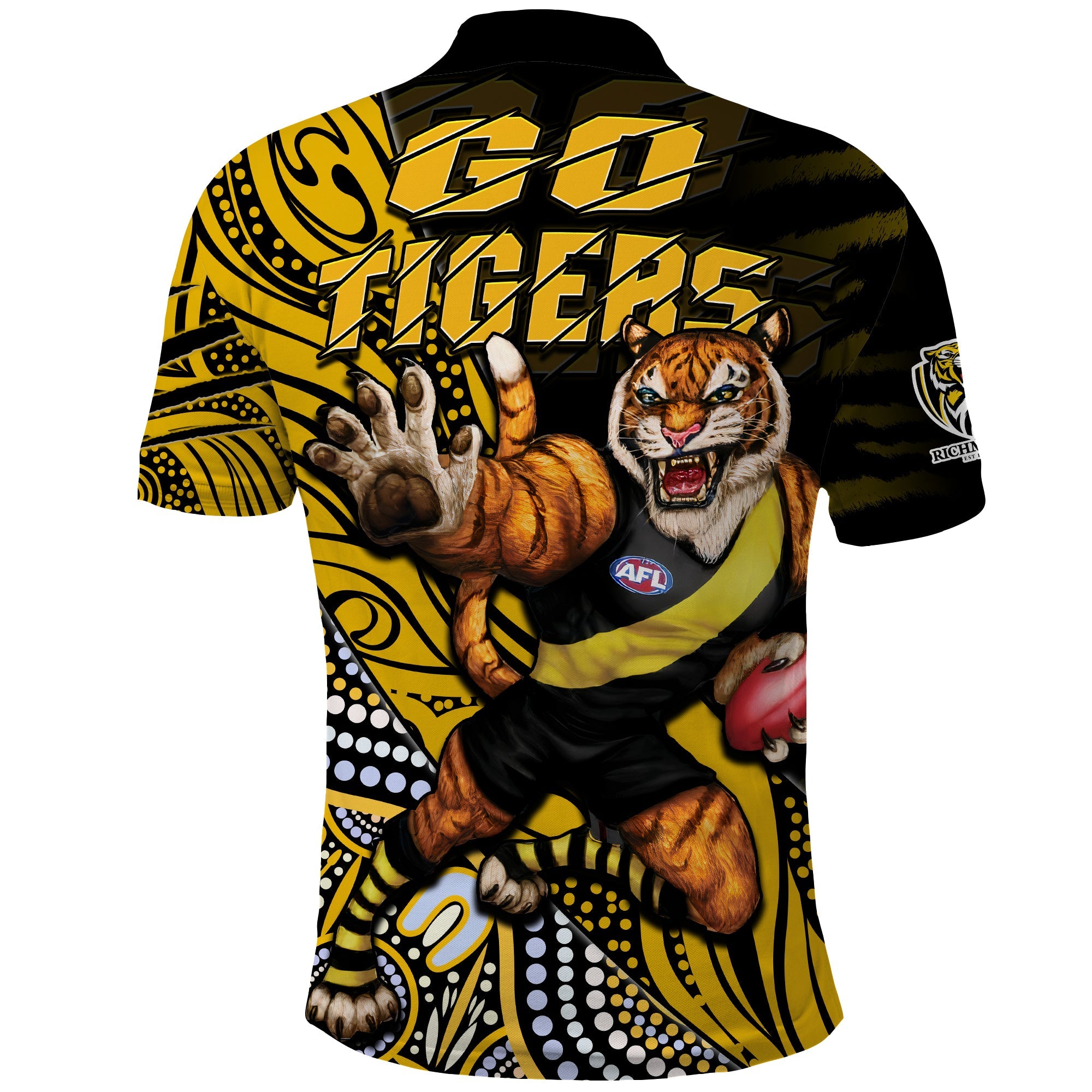 richmond-football-polo-shirt-aboriginal-go-the-tigers-mascot