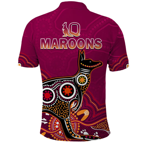 maroons-rugby-polo-shirt-queensland-kangaroo-aboriginal-dot-paintings