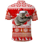 australia-polo-shirt-koala-aboriginal-painting-merry-christmas