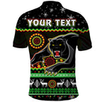 custom-personalised-panthers-christmas-polo-shirt-aboriginal-pattern-penrith-black-version