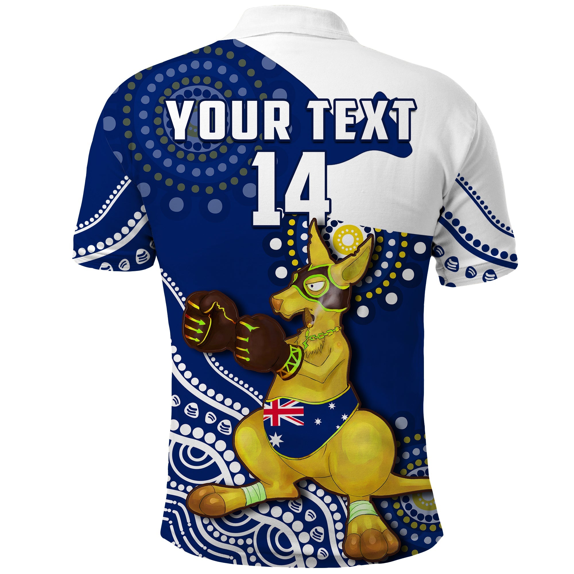 custom-text-and-number-australia-polo-shirt-boxing-kangaroo-indigenous-flag-color-art