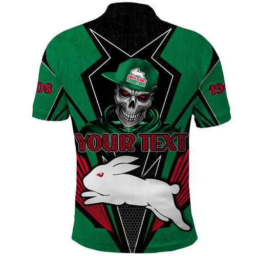 custom-personalised-rabbitohs-rugby-polo-shirt-mascot-south-sydney-since-1908-cool-skull