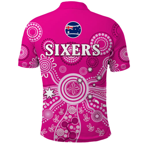 sydney-sixers-polo-shirt-cricket-indigenous-australian-art-ver02