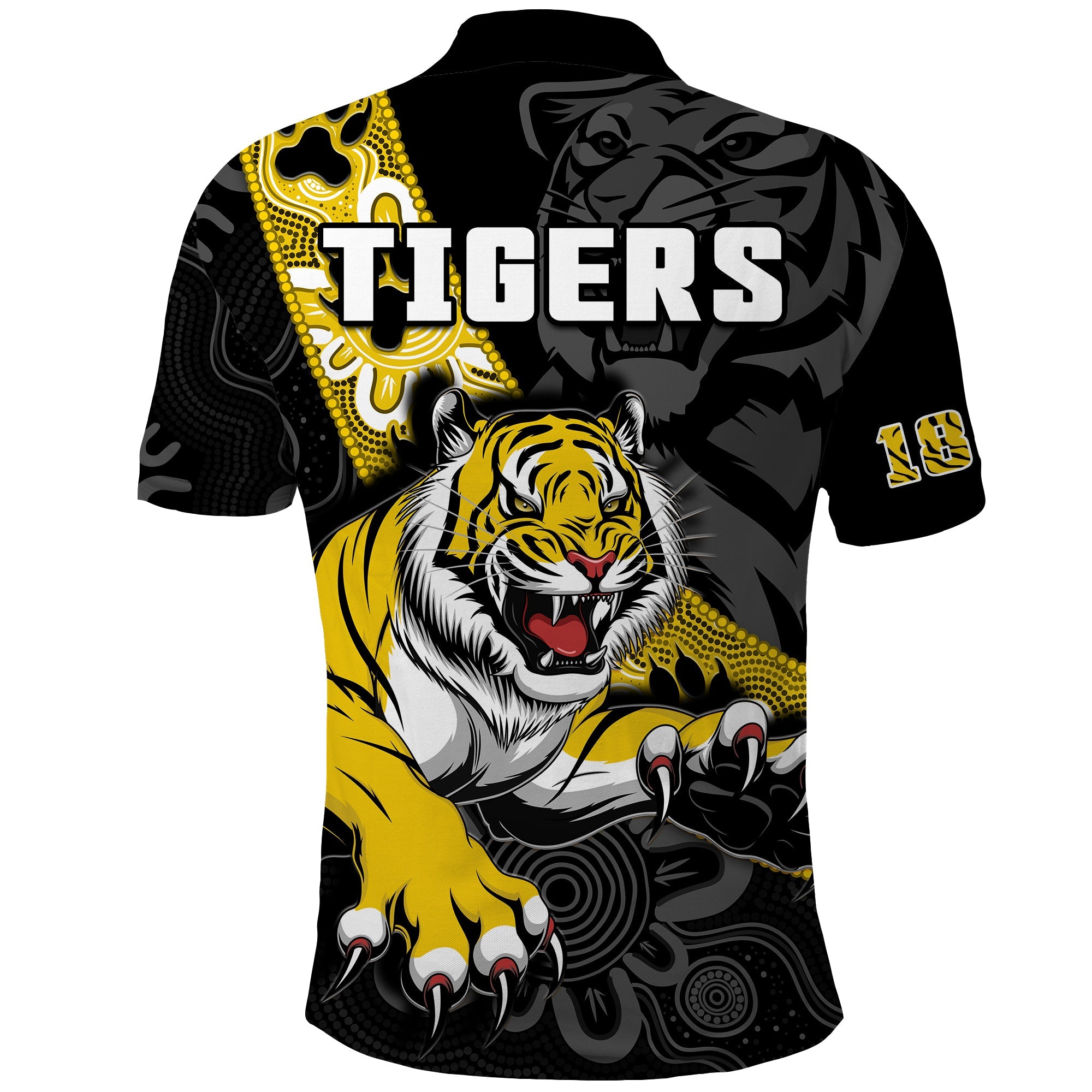 richmond-football-polo-shirt-fremantle-anchor-mix-aboriginal-pattern-basic-style