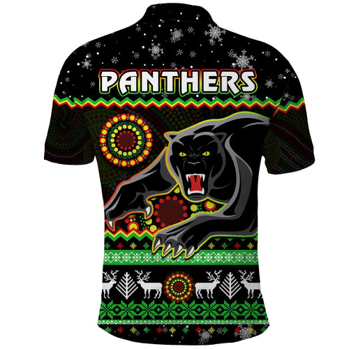 panthers-christmas-polo-shirt-aboriginal-pattern-penrith-black-version