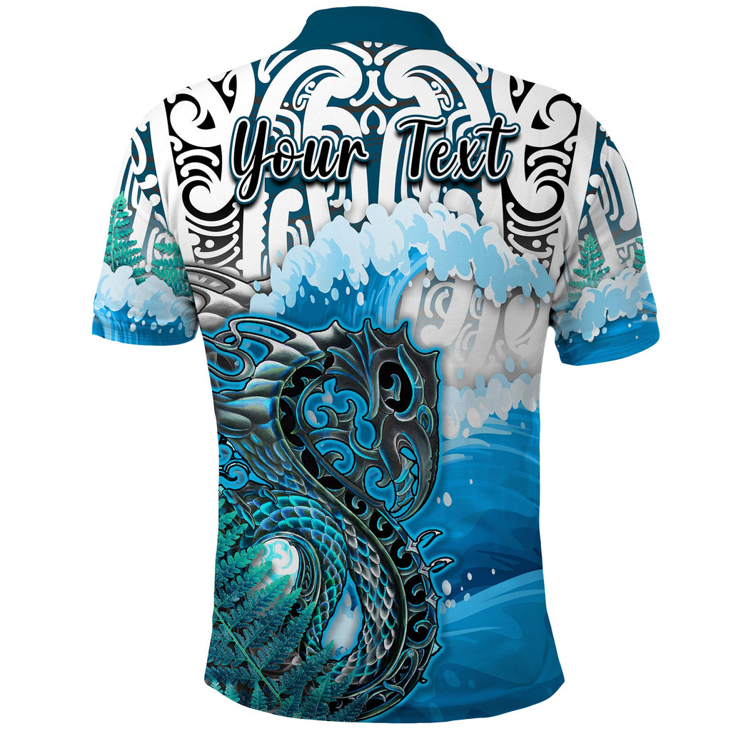 custom-personalised-manaia-maori-polo-shirt-fern-aotearoa-blue-waves