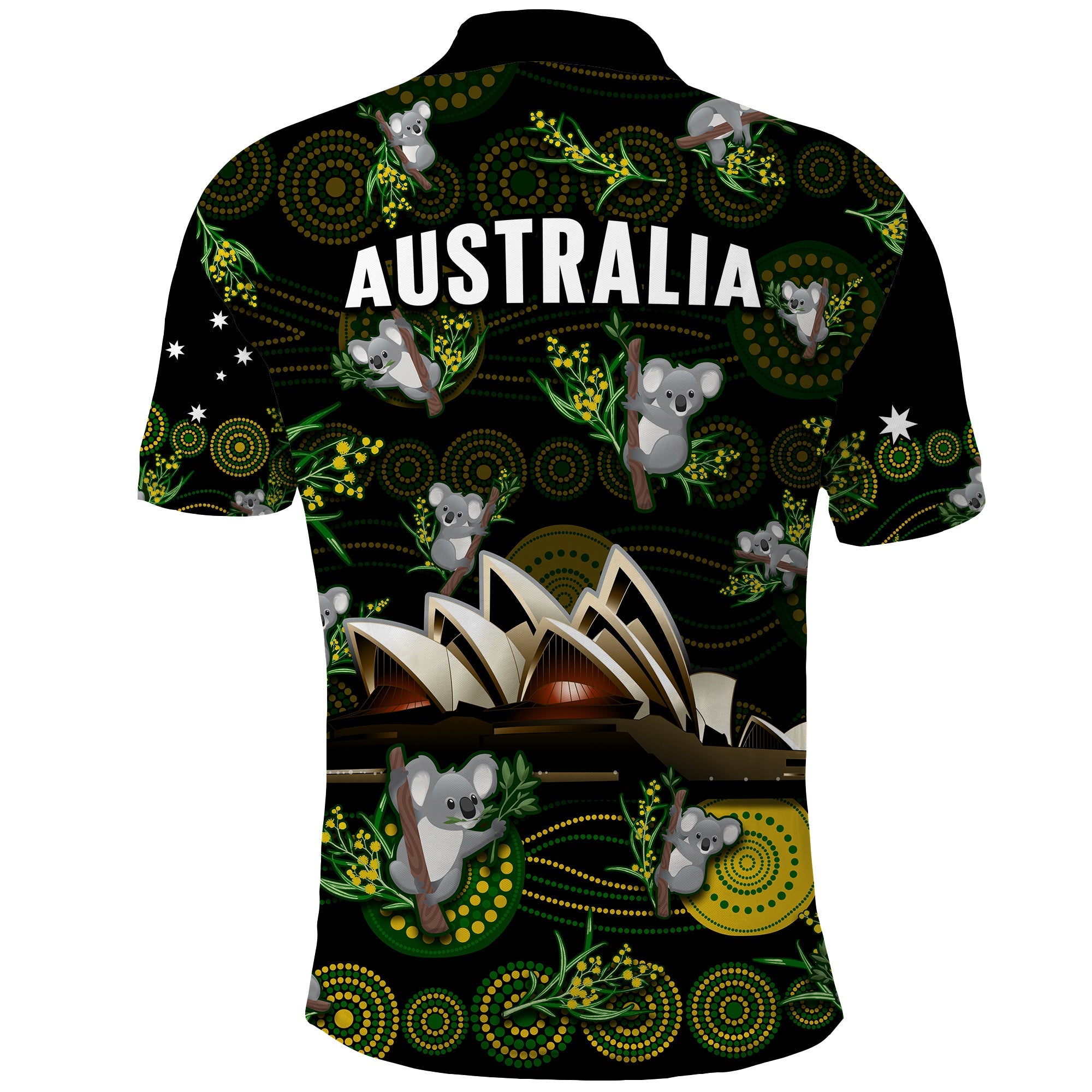 australia-polo-shirt-aboriginal-golden-wattle-mix-koala-and-sydney-opera-house