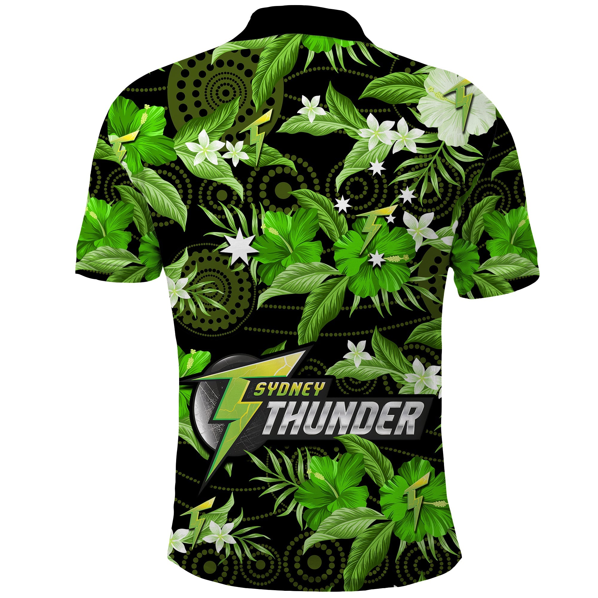 sydney-thunder-cricket-polo-shirt-aboriginal-art-mix-tropical-flowers