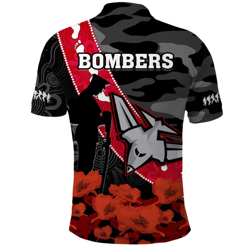 essendon-football-anzac-2023-polo-shirt-bombers-aboriginal-mix-poppy-camouflage