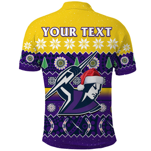 custom-personalised-melbourne-storm-christmas-polo-shirt-aboriginal-art-merry-xmas