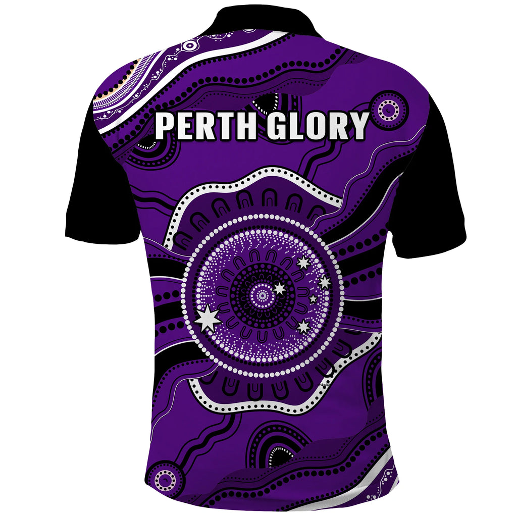 perth-glory-football-polo-shirt-dot-painting-style