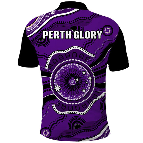 perth-glory-football-polo-shirt-dot-painting-style