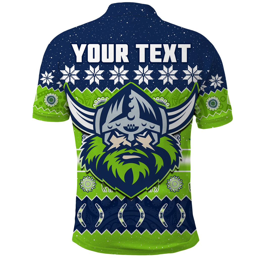 custom-personalised-raiders-christmas-polo-shirt-the-green-machine-aboriginal-art-merry-xmas