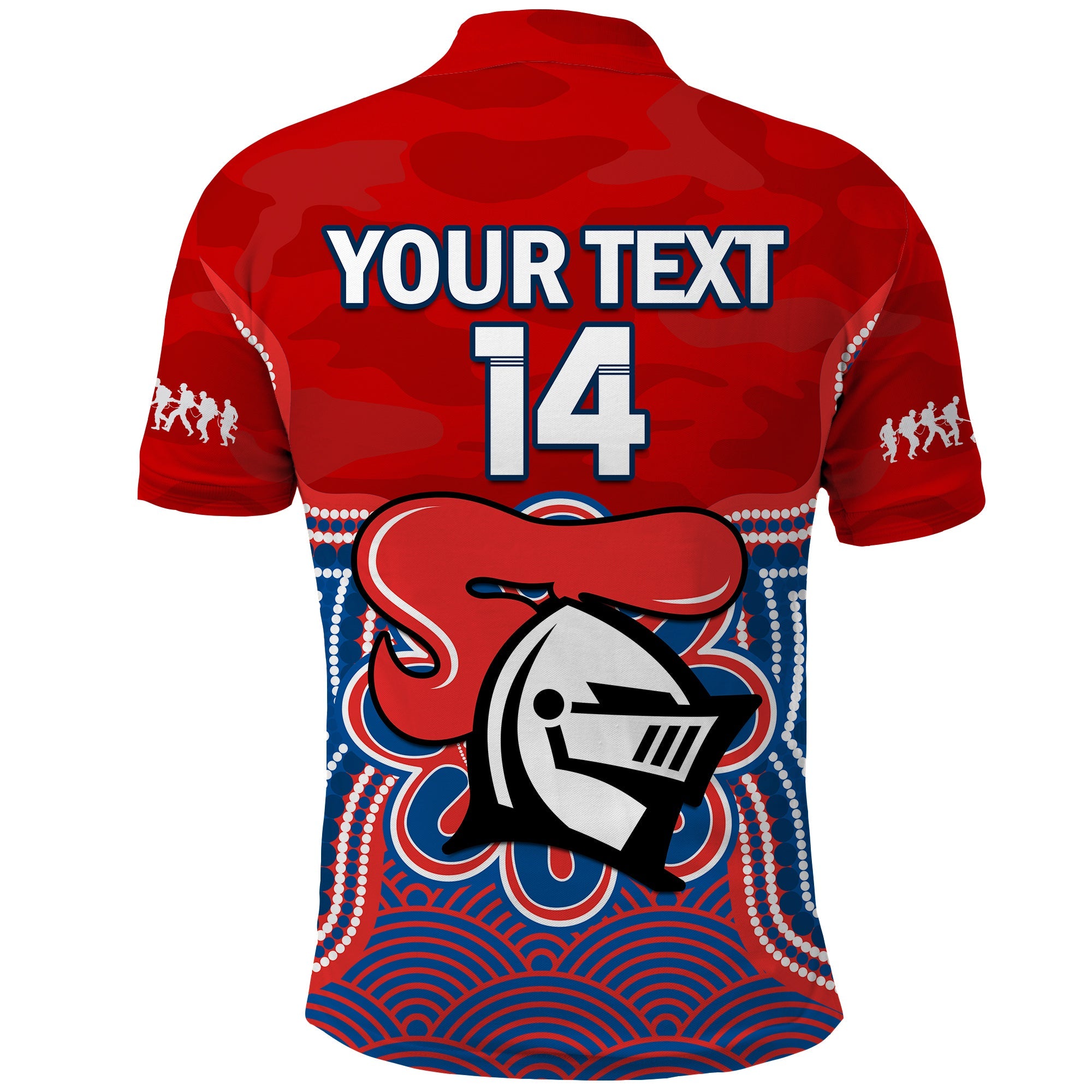 custom-text-and-number-knights-anzac-2023-polo-shirt-camouflage-poppy-mix-aboriginal