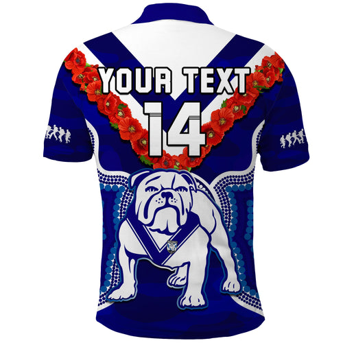 custom-text-and-number-bulldogs-rugby-anzac-2023-polo-shirt-dots-poppy-mix-camouflage-lest-we-forget
