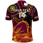 custom-text-and-number-brisbane-broncos-rugby-anzac-2023-polo-shirt-aboriginal-mix-poppy-lest-we-forget