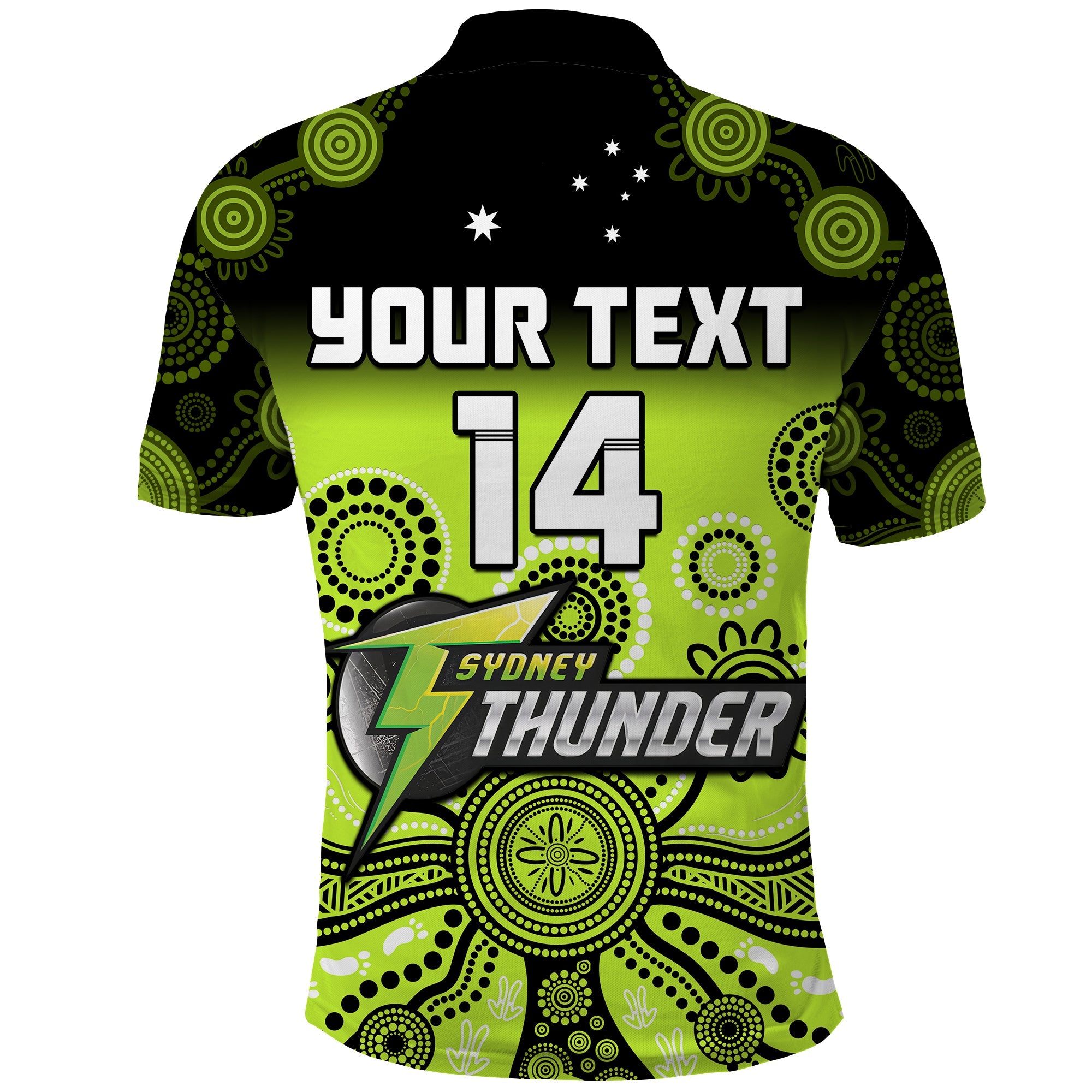 custom-text-and-number-thunder-polo-shirt-sydney-gradient-aboriginal-art