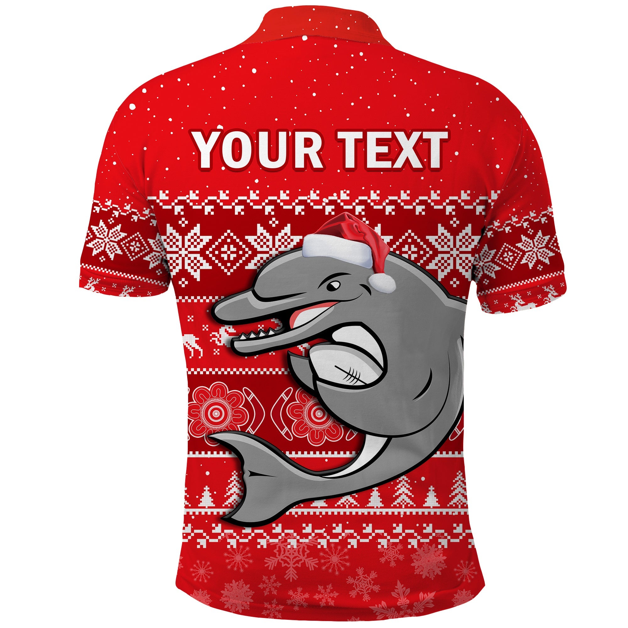 custom-personalised-dolphins-rugby-polo-shirt-indigenous-merry-christmas