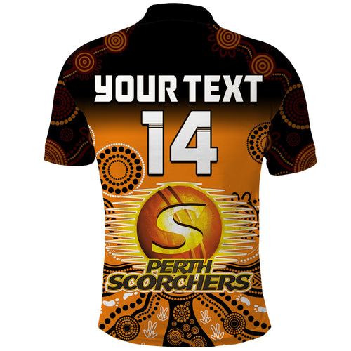 custom-text-and-number-perth-scorchers-polo-shirt-gradient-aboriginal-dot-painting