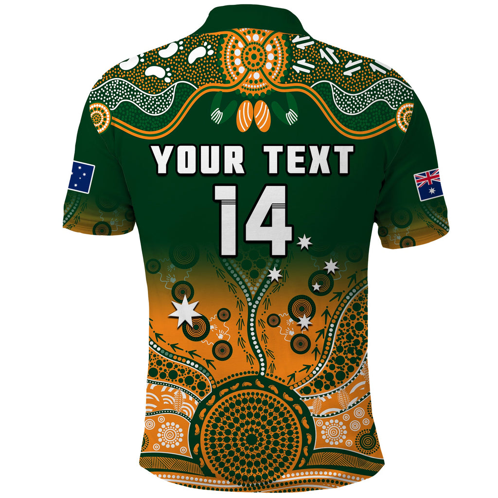custom-text-and-number-australia-rugby-polo-shirt-wallabies-kangaroo-green-aboriginal