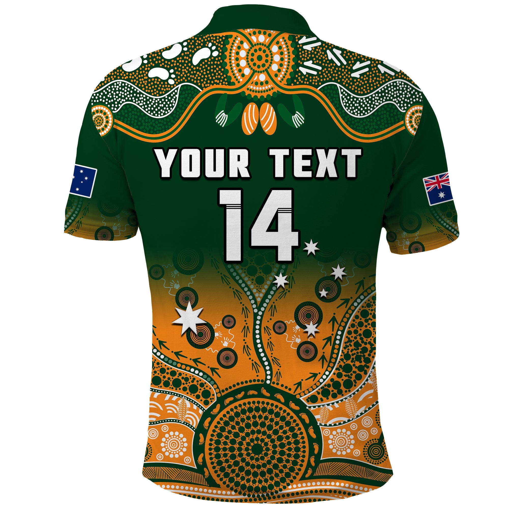 custom-text-and-number-australia-rugby-polo-shirt-wallabies-kangaroo-green-aboriginal