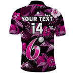 custom-text-and-number-sydney-sixers-cricket-polo-shirt-aboriginal-art-mix-tropical-flowers