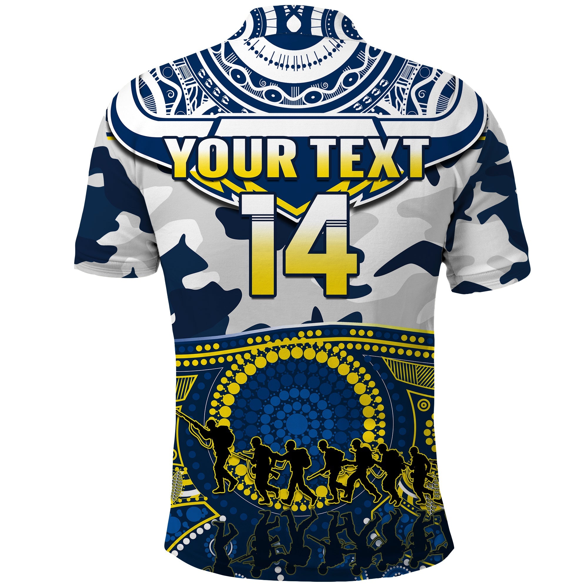 custom-text-and-number-cowboys-rugby-anzac-polo-shirt-indigenous-poppy-mix-camouflage