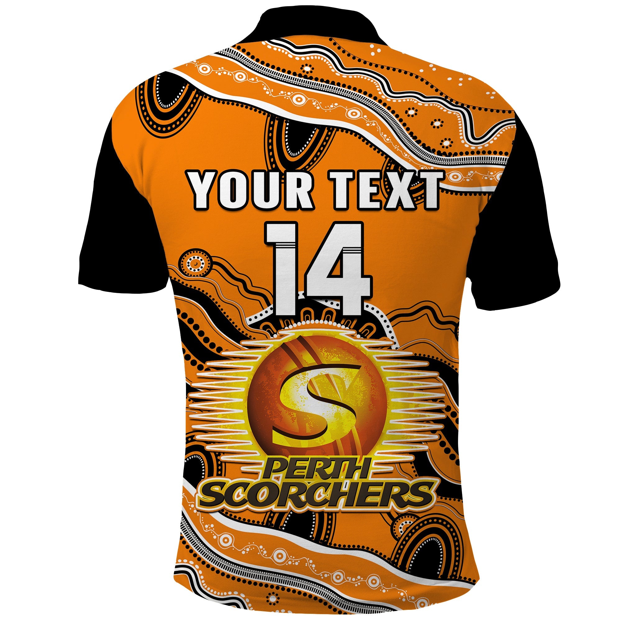 custom-text-and-number-perth-scorchers-cricket-polo-shirt-aboriginal-painting