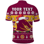 custom-personalised-broncos-christmas-polo-shirt-brisbane-aboriginal-art-merry-xmas