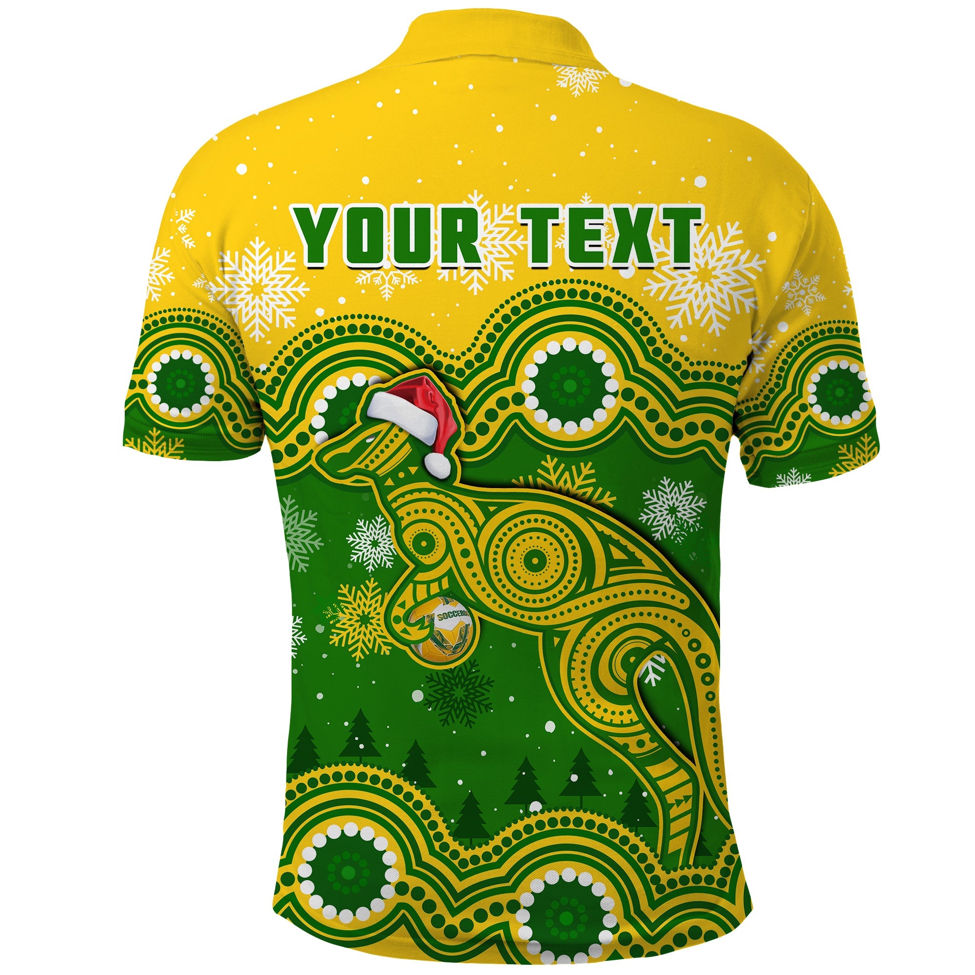 custom-personalised-australia-soccer-christmas-polo-shirt-socceroos-indigenous-kangaroo