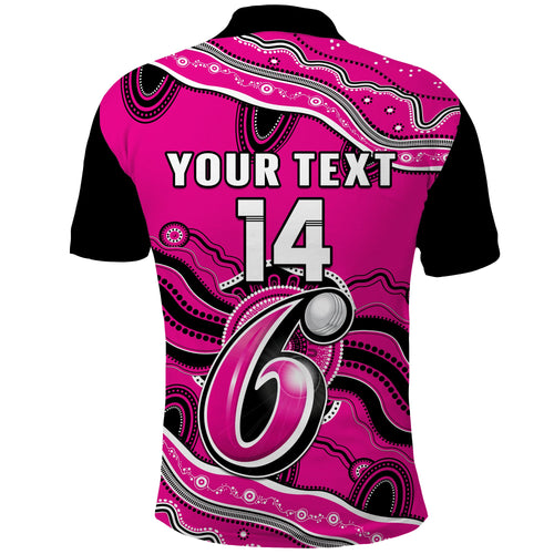 custom-text-and-number-sixers-cricket-polo-shirt-sydney-aboriginal-painting