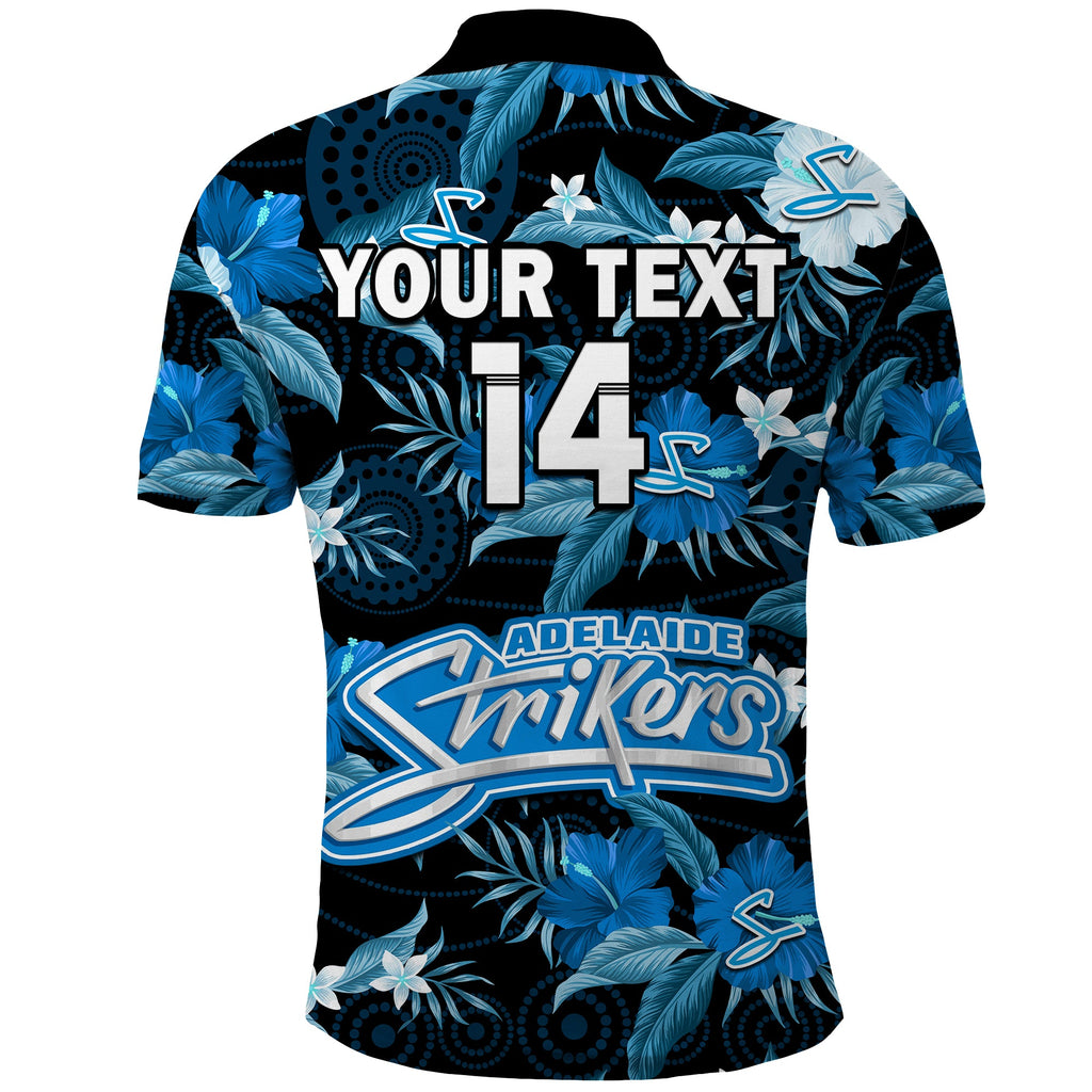 custom-text-and-number-adelaide-strikers-cricket-polo-shirt-aboriginal-art-mix-tropical-flowers