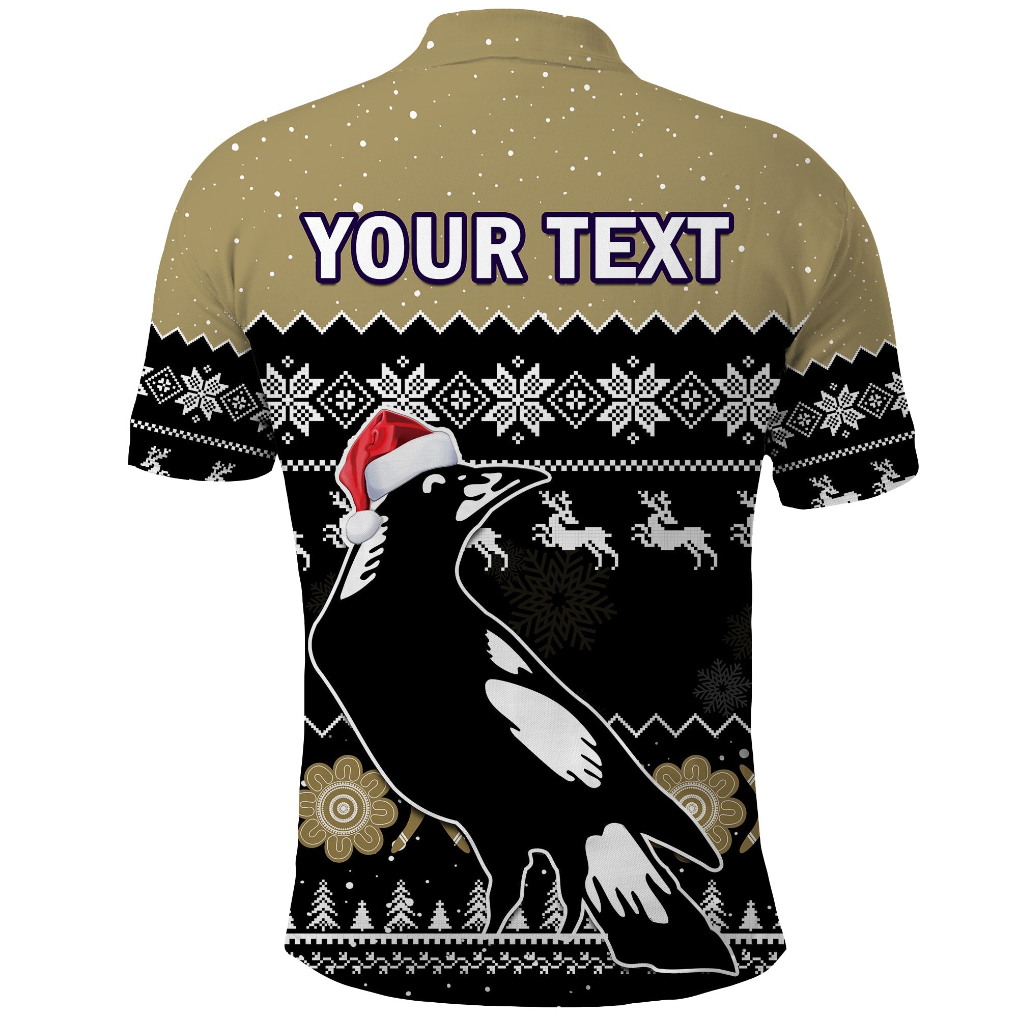 custom-personalised-collingwood-football-polo-shirt-magpies-indigenous-merry-christmas
