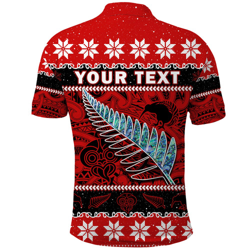 custom-personalised-new-zealand-christmas-polo-shirt-paua-shell-silver-fern-meri-kirihimete